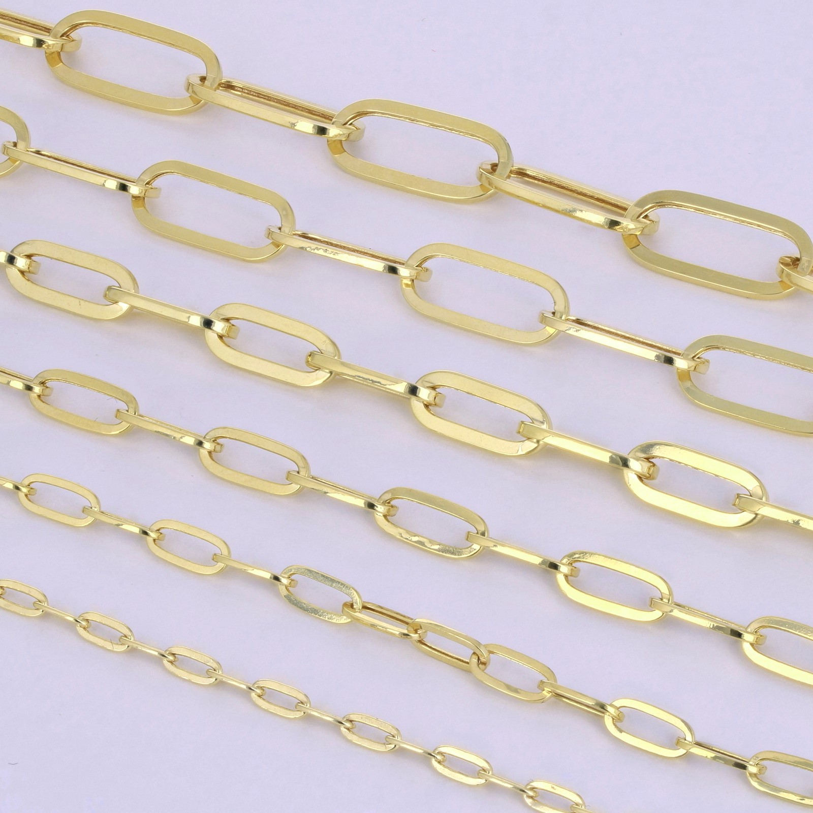 10k Yellow Gold Paperclip 2mm-7mm Chain Cable Rolo Necklace Mens Womens 16″-24″