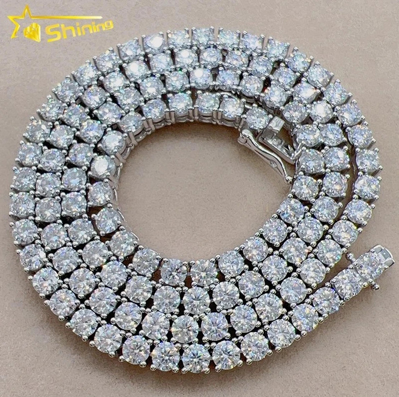 2-6.5mm D Color VVS Moissanite Tennis Chain Necklace Bracelet Gift S925 Silver