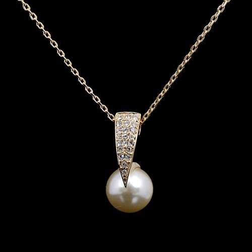 18k gold GP pearl necklace N-A155