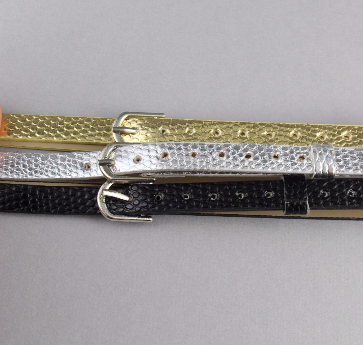 Gold faux leather choker adjustable buckle choker necklace 14 – 16″ long