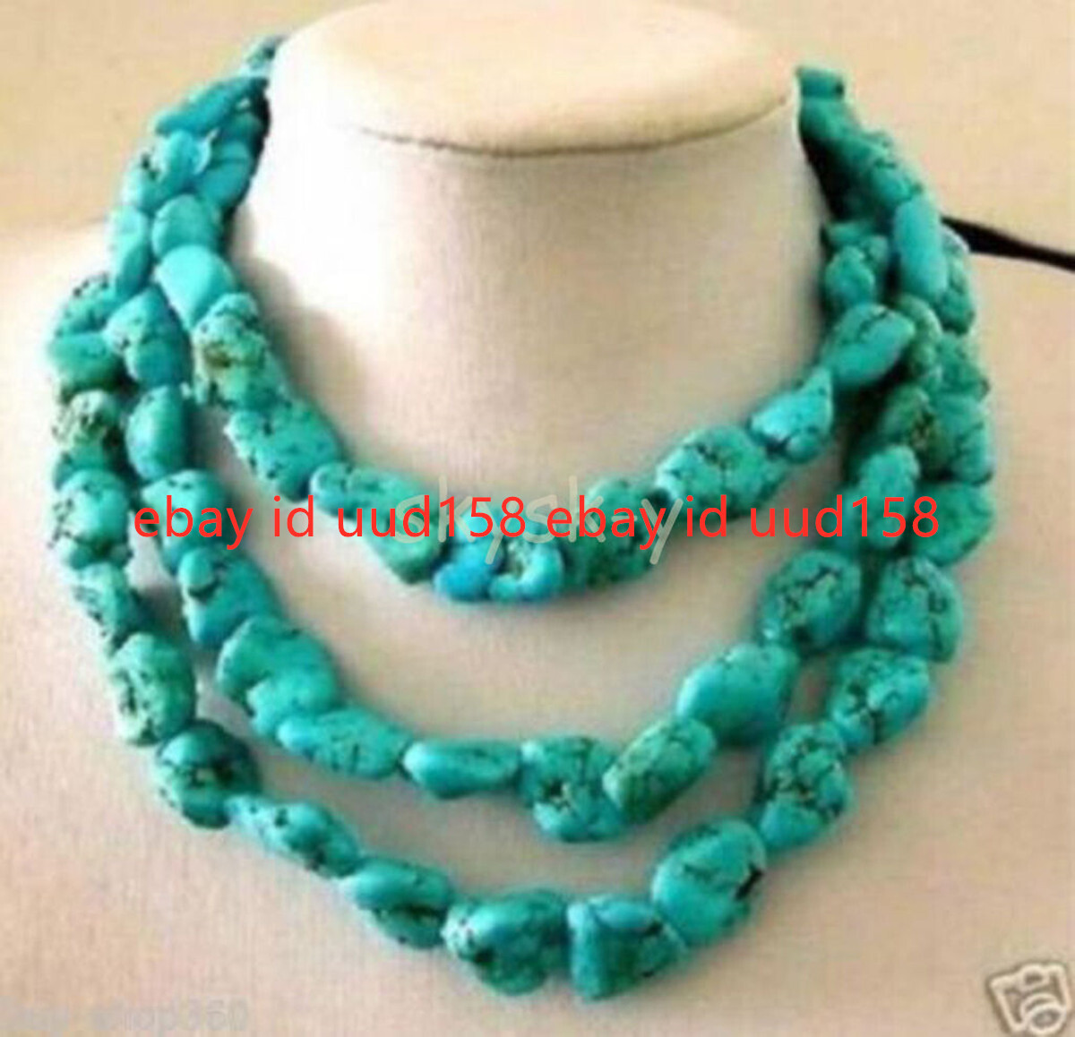 Long 50 Inches 10x14mm Natural Irregular Turquoise Lump Gems Beads Necklaces