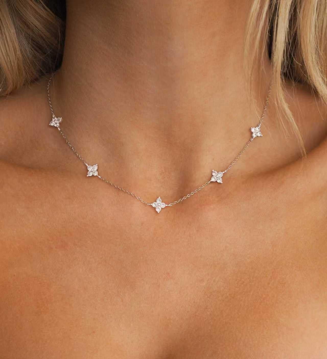 Christmas Stocking Stuffer Dainty Necklace for Women CZ Choker Gift Jewelry