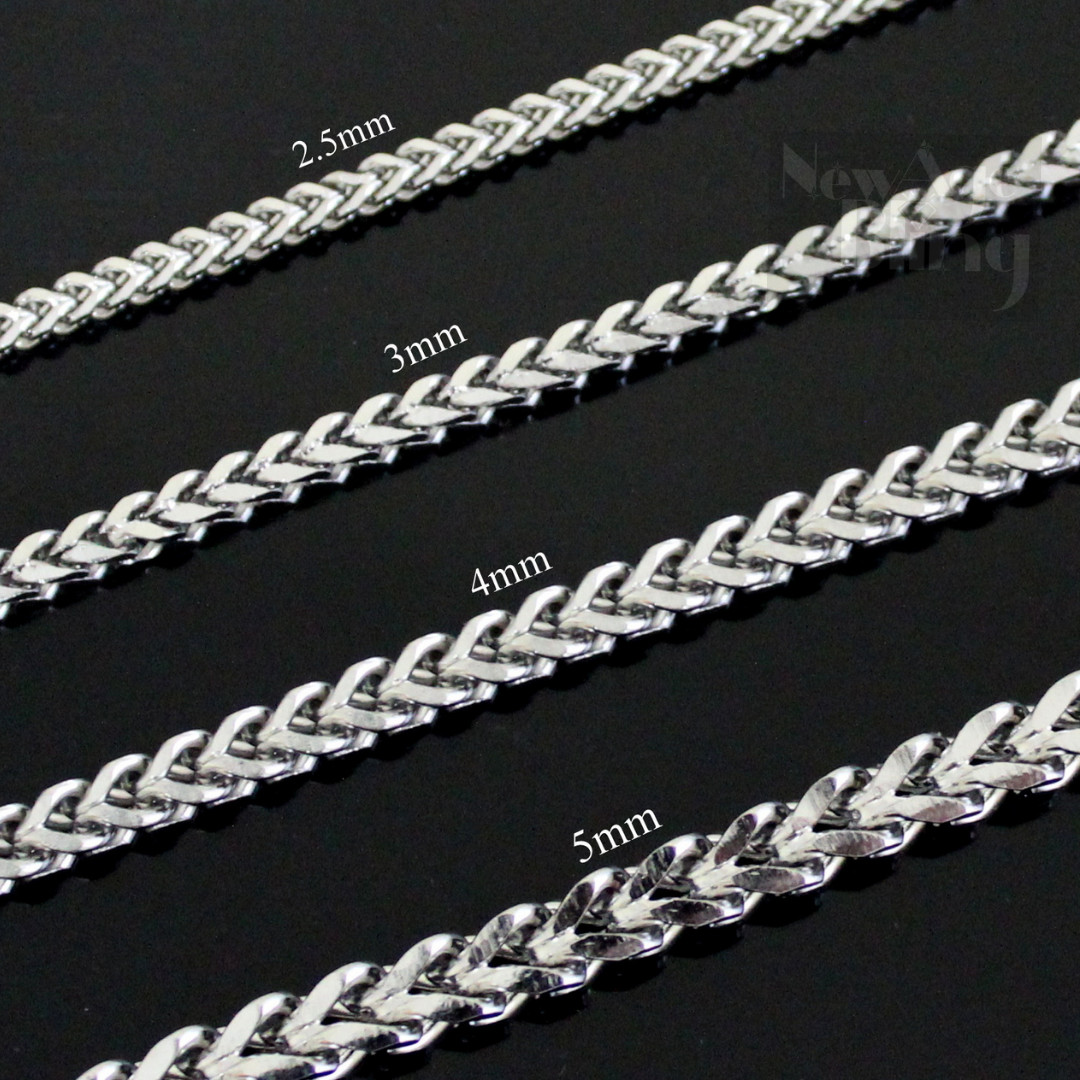 Mens Franco Chain Gold Plated Stainless Steel Foxtail 18″-24″ Solid Necklace