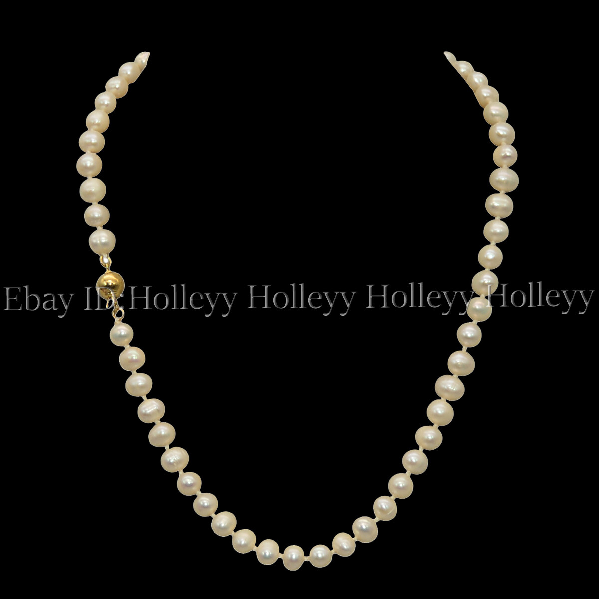 7-8mm Real Natural White Freshwater Cultured Pearl Necklaces 14-50 inches