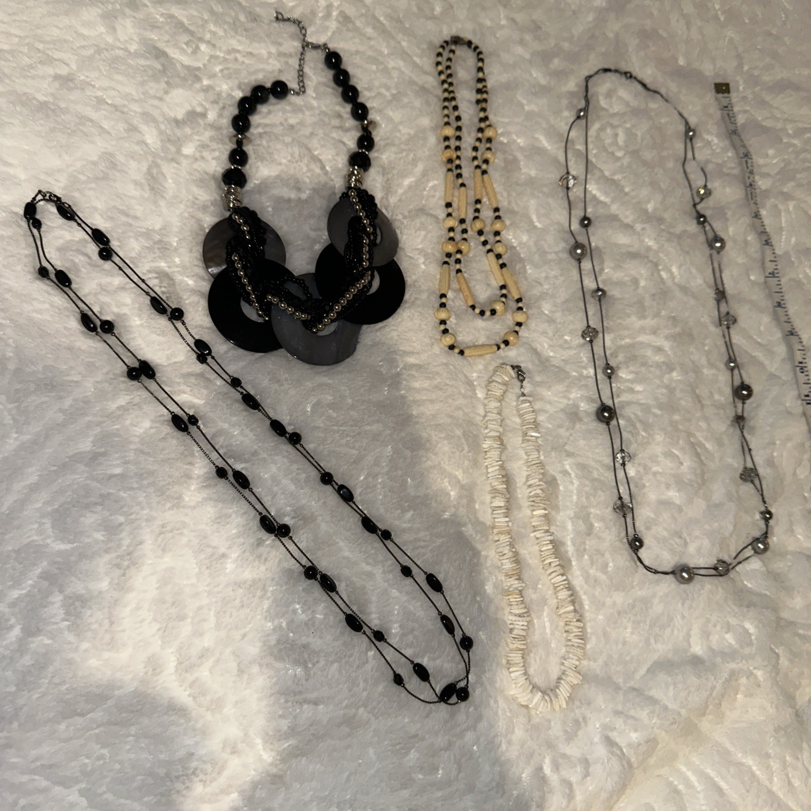 Vintage Statement Necklaces Lot Of 5 Mixed Various Style Fashionable & Gaudy
