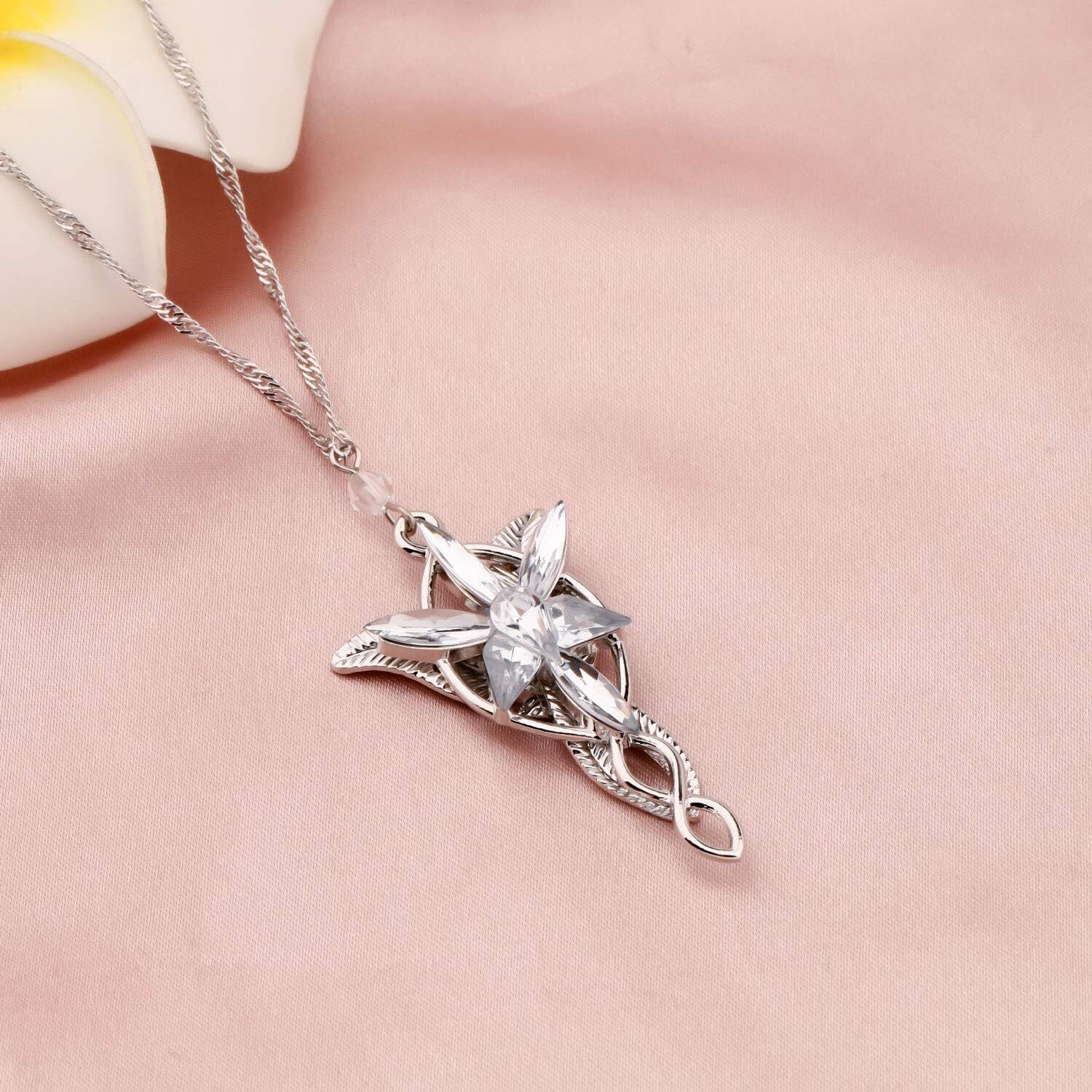 Arwen Evenstar Necklace Elvish Pendant Cosplay Jewelry Gift for Women Girls Men