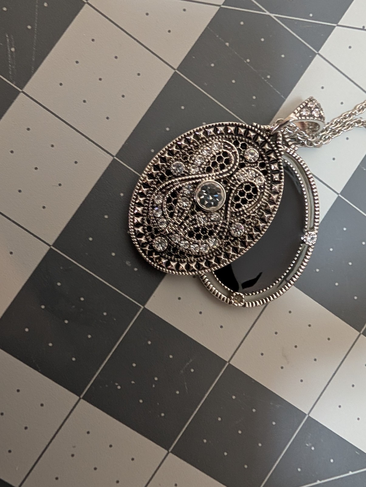 Lia Sophia Fashion Necklace Lot Set of 3 Silver Tone Rope Chain Locket Choker