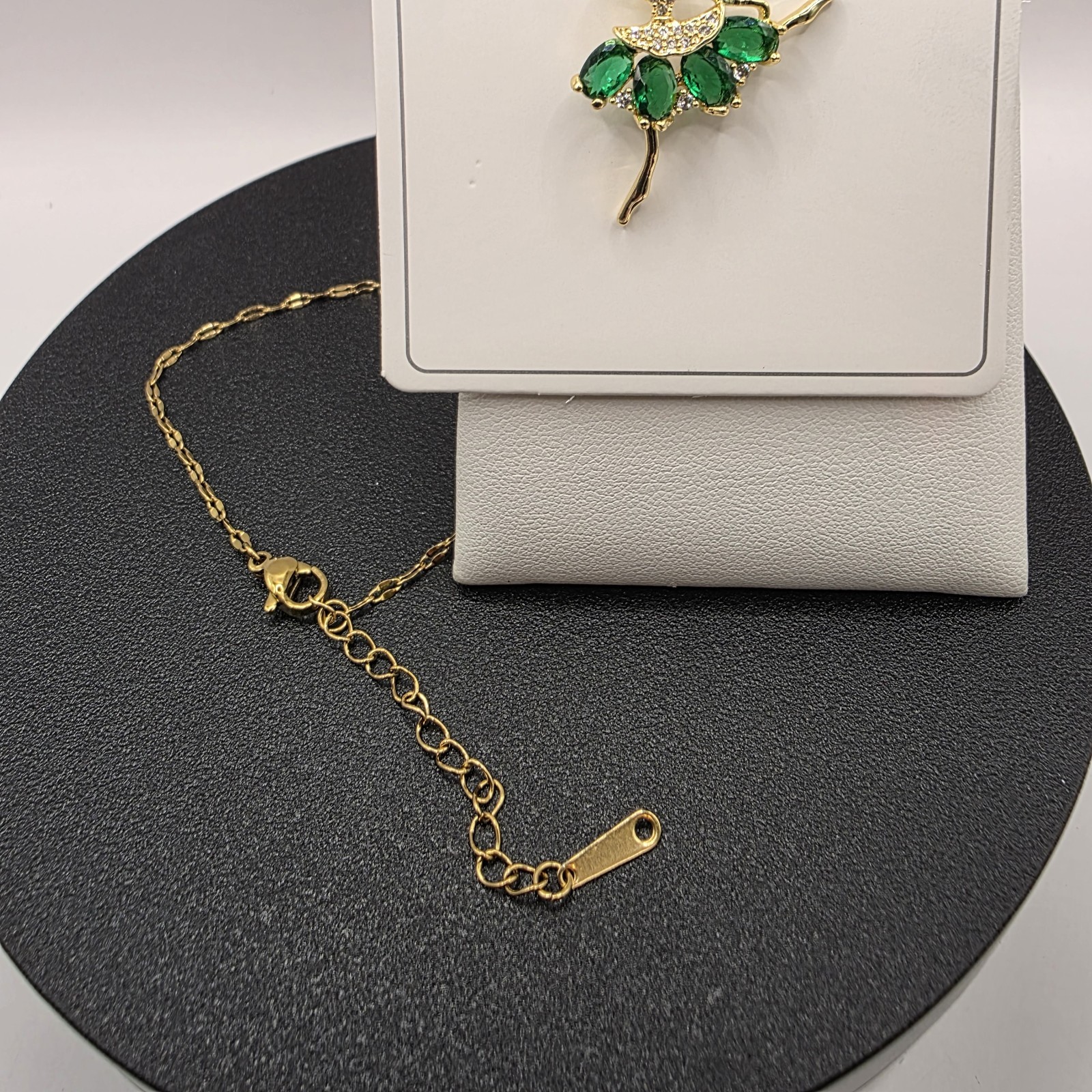 Stainless Steel Copper Plated 16″Necklace w/28mm Cz Ballarenia Pendant
