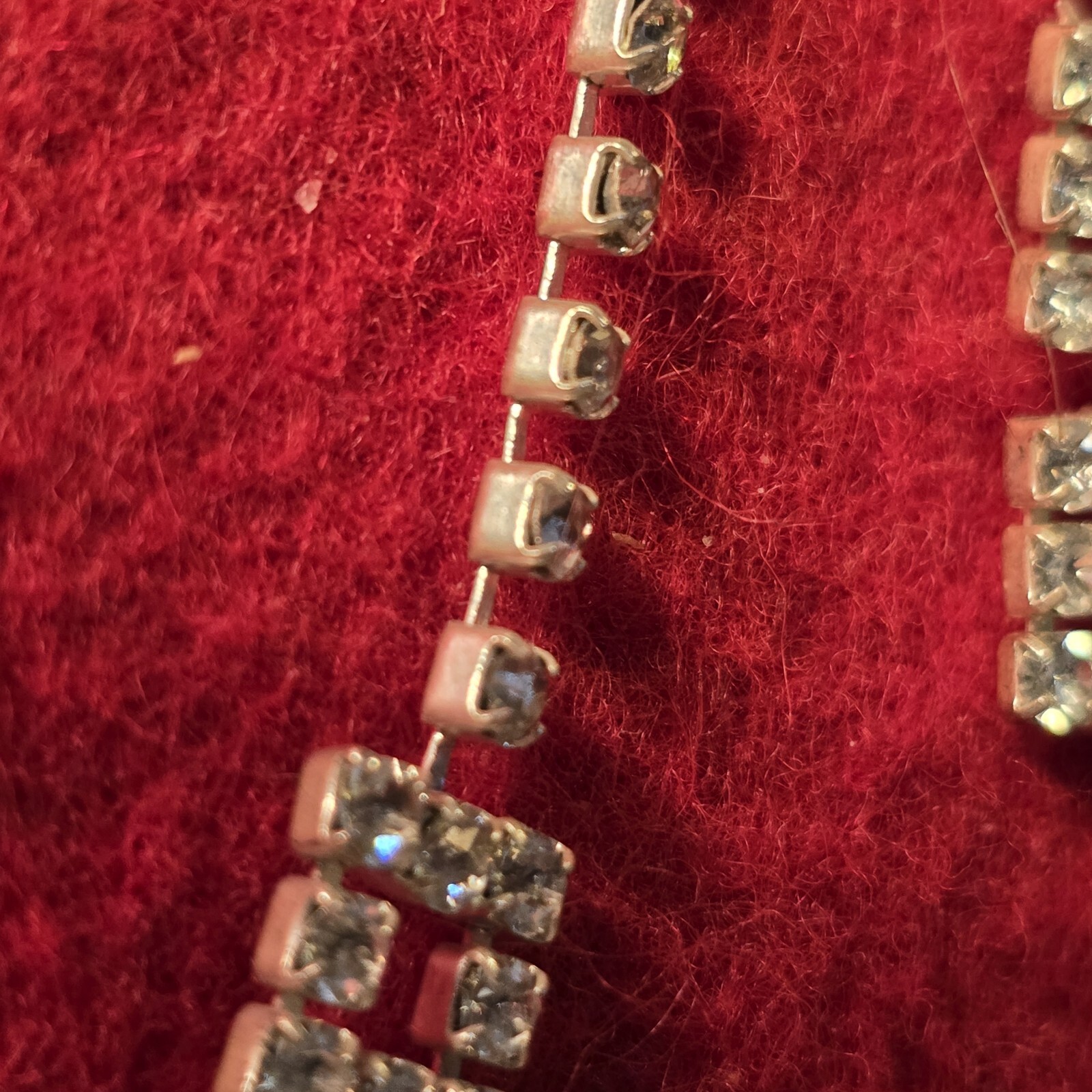 Rhinestone Choker 12 To 16 10K GF Bezel Prong Set Matching Pierced-Earrings