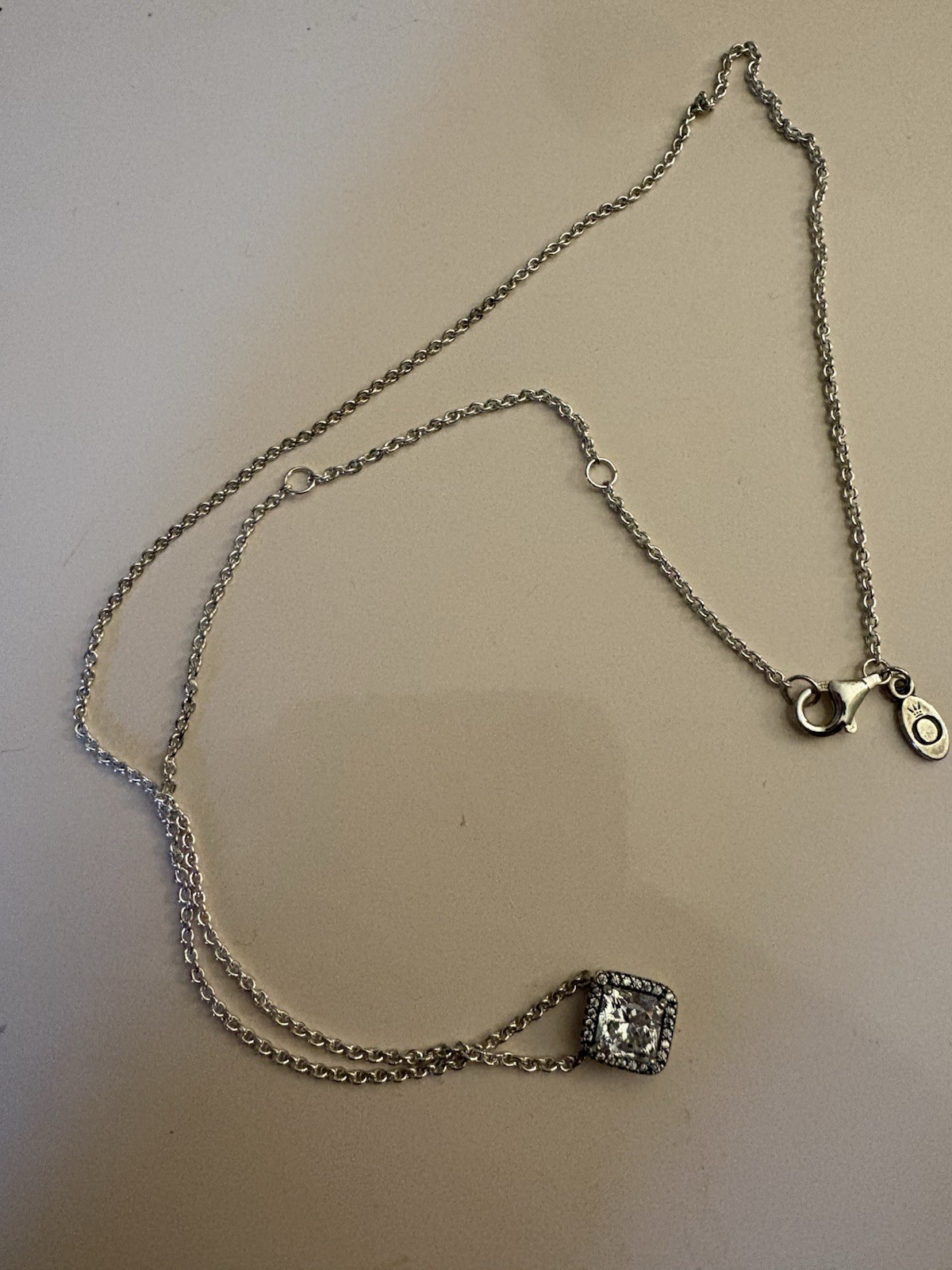 Pandora Sparkling Double Halo Collier Necklace 17.7″
