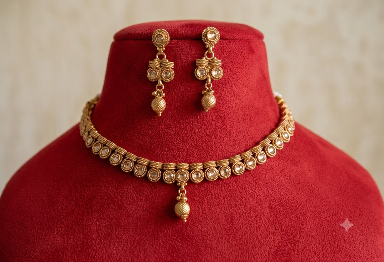 Shumaila Indian Polki Jewelry Necklace Set Roz Jewellers.