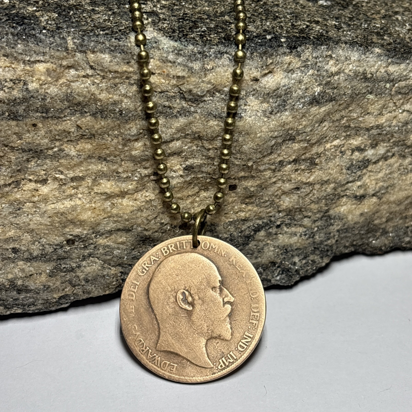 1902 UK Real Circulated Antique Large Coin Pendant. King Edward VII. Great 🎁