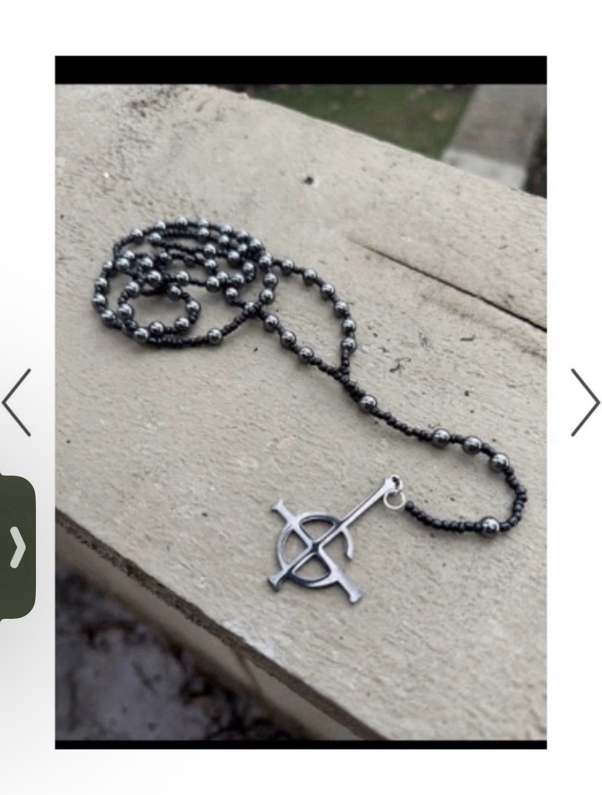 New The Band GHOST Rosary Beaded Necklace Black