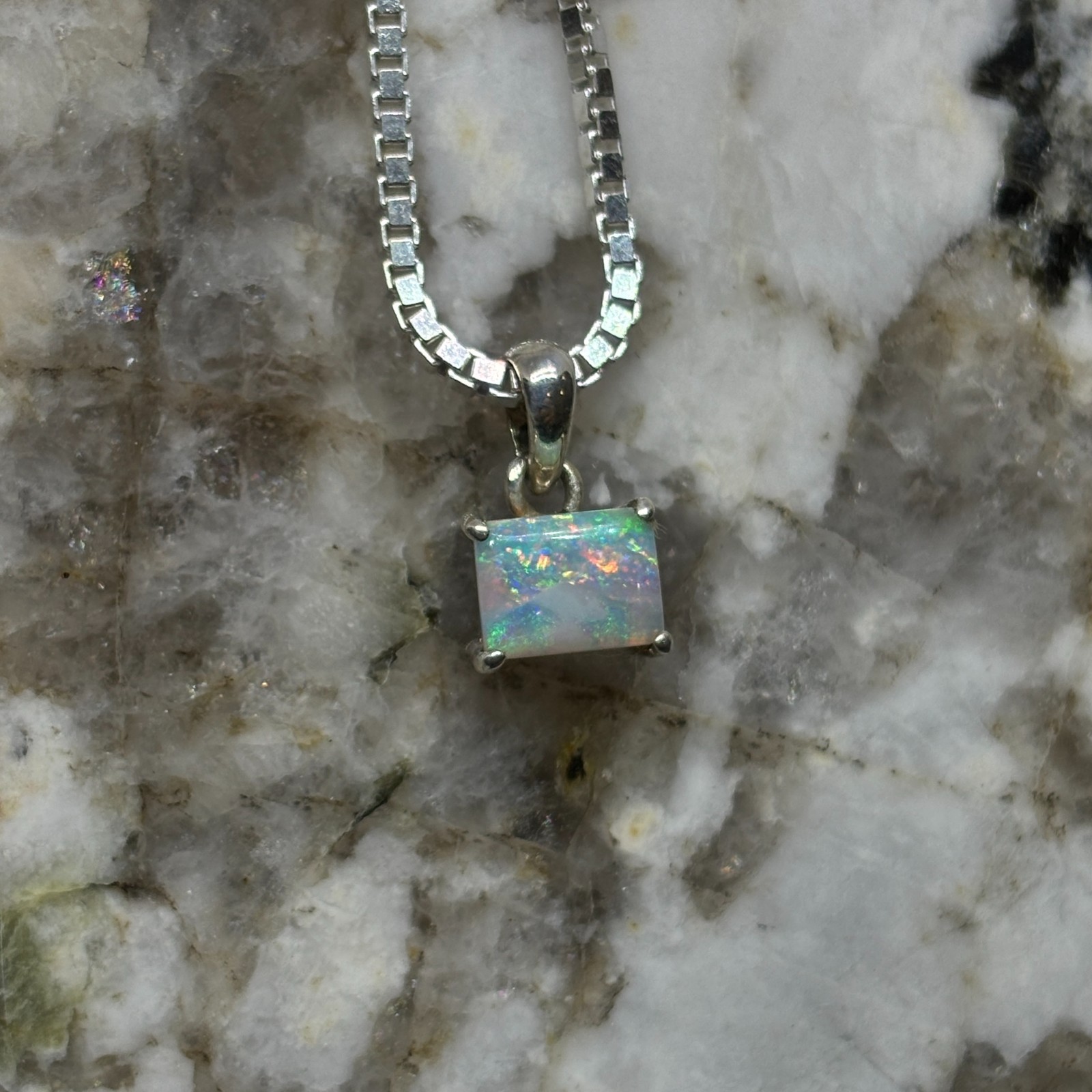 Horca Brazilian Vesper Sunset Silver Opal Necklace