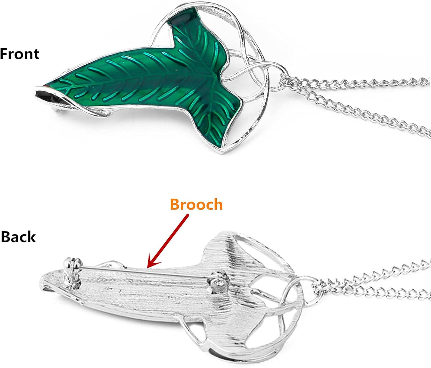 3 Set Lord of the Ring Elven Leaf Aragorn Arwen Evenstar Pendant Chain Necklace