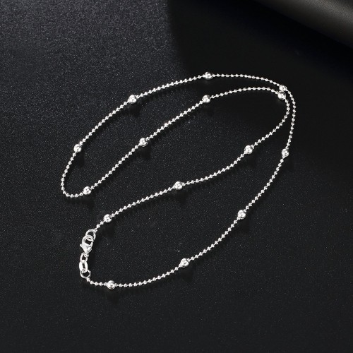 16-24 inch European and American popular plated 925 silver bead chain sweater