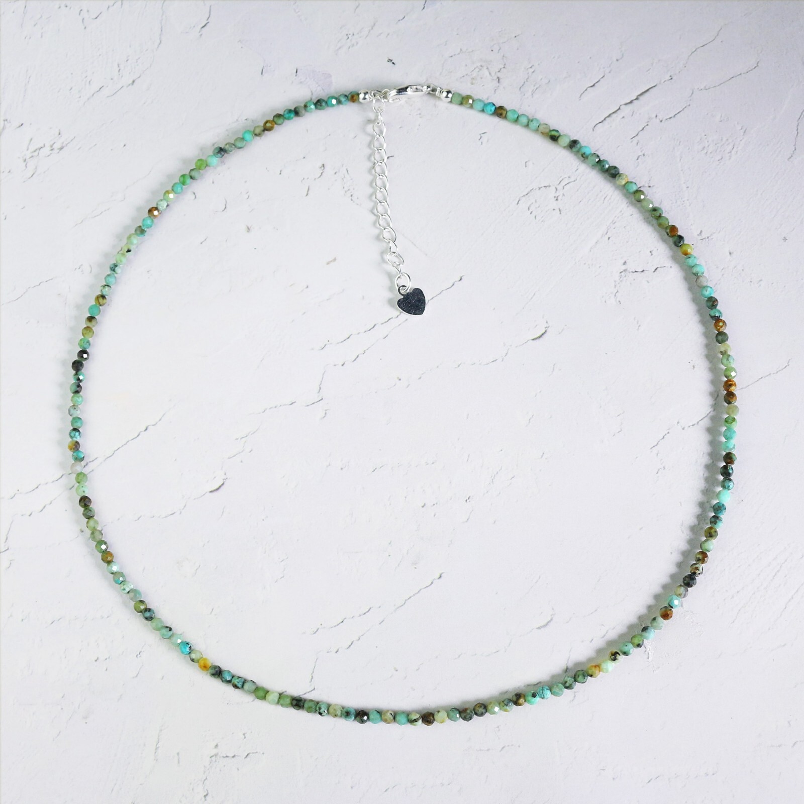 Aafrican Turquoise Choker Delicate Stone Beads Necklace Crystal Dainty Choker
