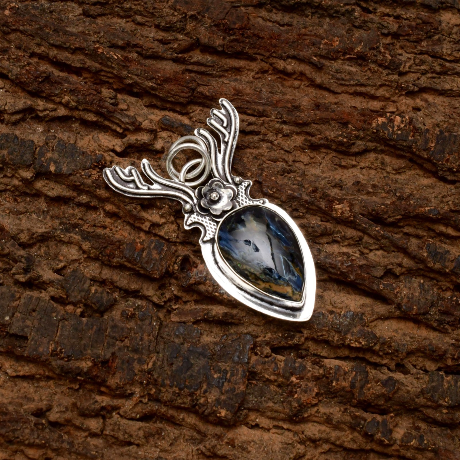 Pietersite Gemstone 925 Sterling Silver Jewelry Pendant 1-2″
