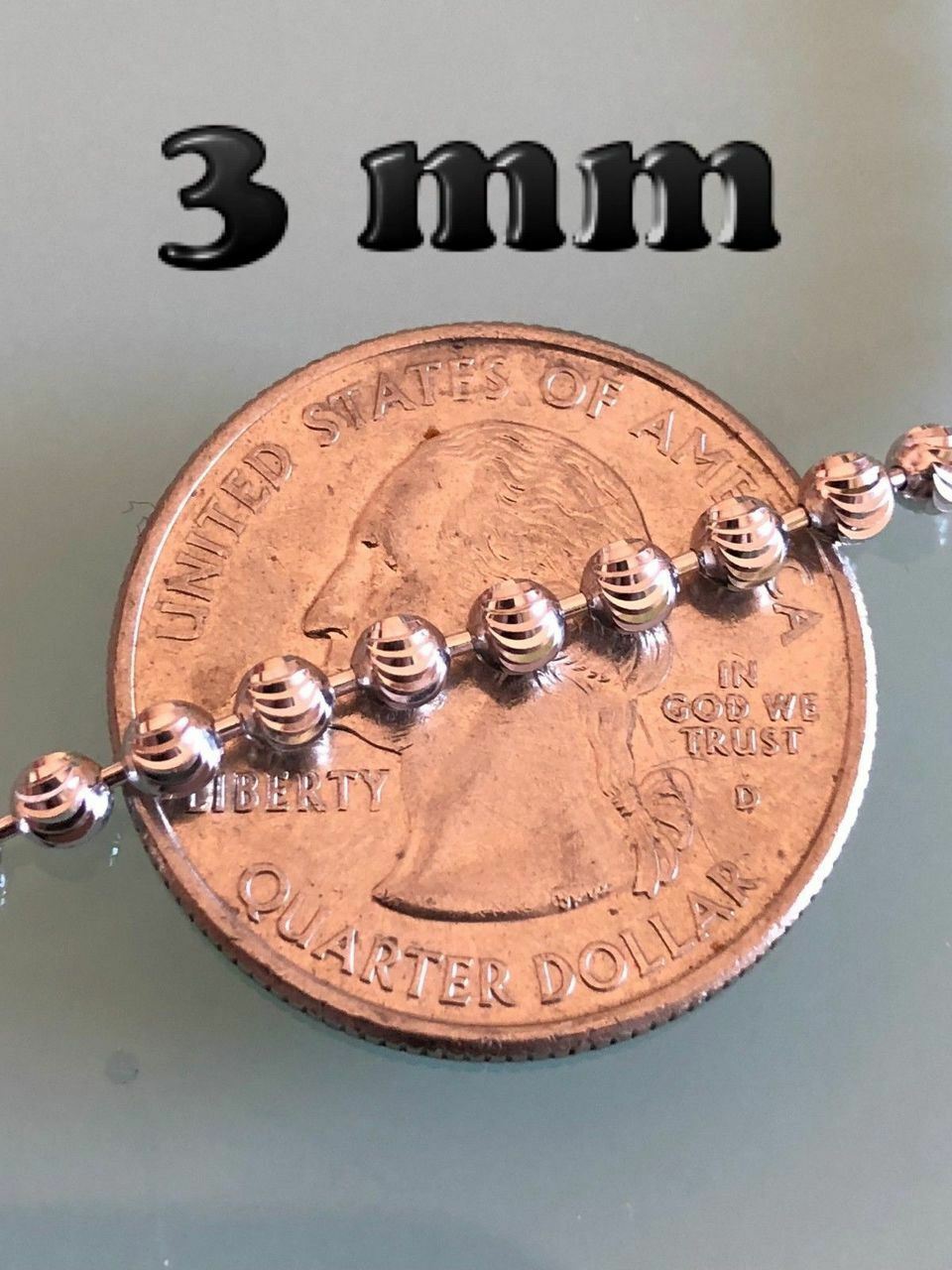 Cadena Ball Moon Plata 925 Sólida con Baño de Oro 14k para Hombre y Mujer