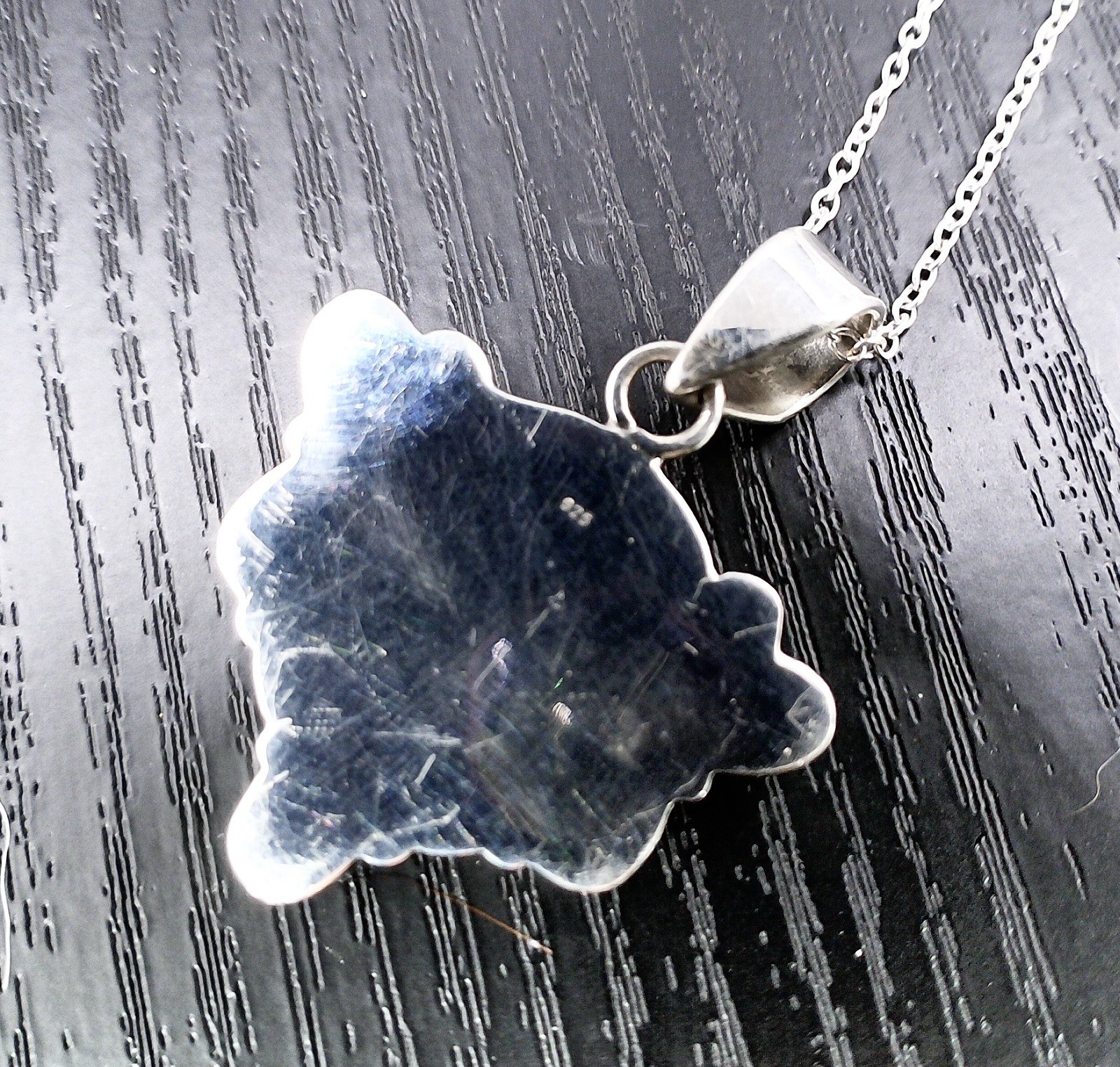 Genuine Queen Pink Conch & Moonstone Pendant with 925 Sterling Silver Chain