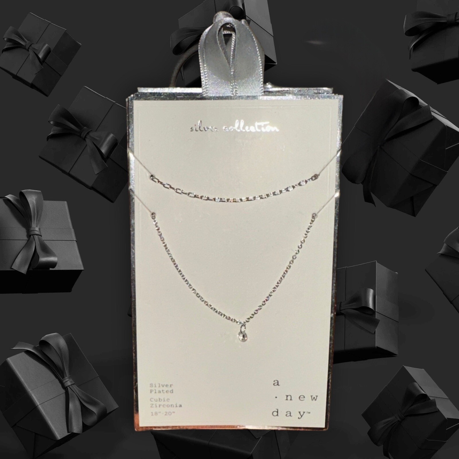 A new Day ~ 18”-20” Silver Plated, Cubic Zirconia Necklace 18-20 in ~ Silver Col