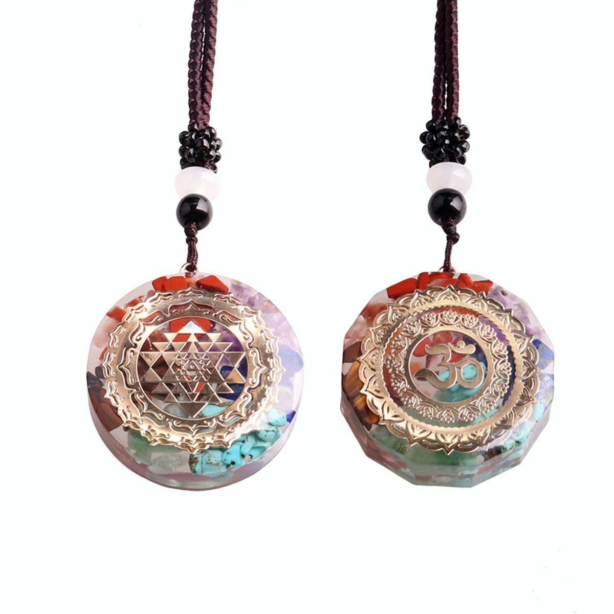 Orgonite Necklace Sri Yantra Pendant Sacred Geometry Chakra Healing Necklace