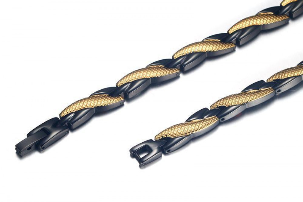 Men Hematite Magnetic Therapy Pain Relief Thick Necklace Hip Hop Fashion Jewelry