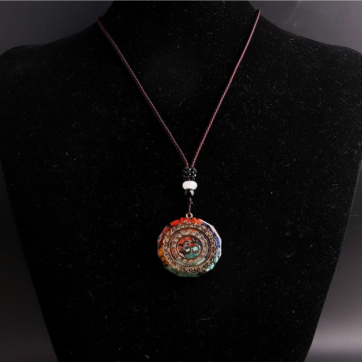 Orgonite Necklace Sri Yantra Pendant Sacred Geometry Chakra Healing Necklace