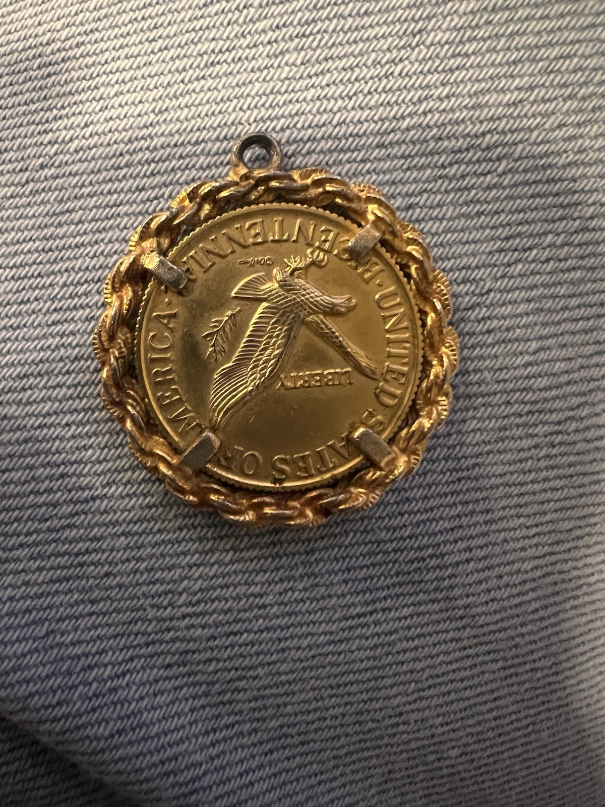 Liberty Bell Coin Pendant For Necklace Or Charm 1776 1976 Has Wear Read C6