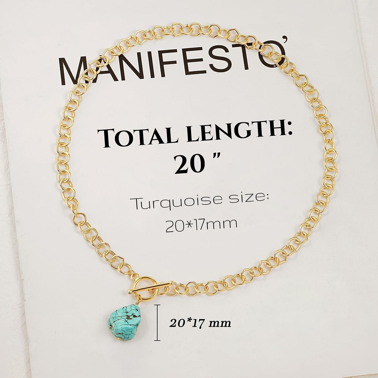 Unique Irregular Turquoise Pendant Necklace in 18k Gold for Every Occasion