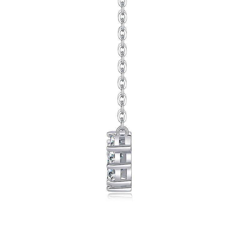 2.5mm 3mm 4mm Round Cut Moissanite Chain Necklace Solid 925 Sterling Silver 18”