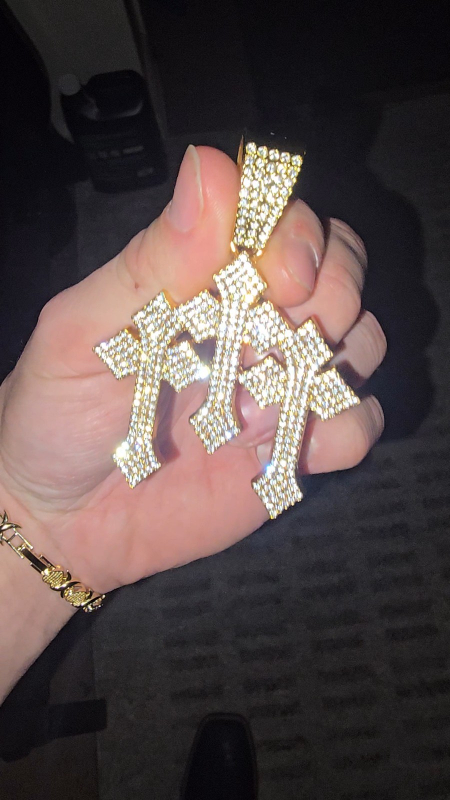 Gold Triple Cross Cz Cross Pendant Hip Hop – Religious