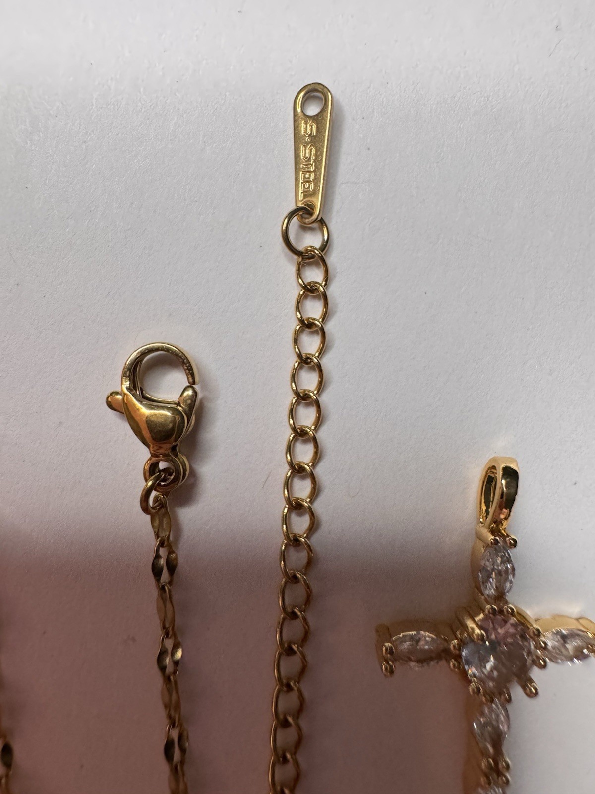Lot Stainless steel stamped chain and pendants Jesus cross Virgin Mary gift set