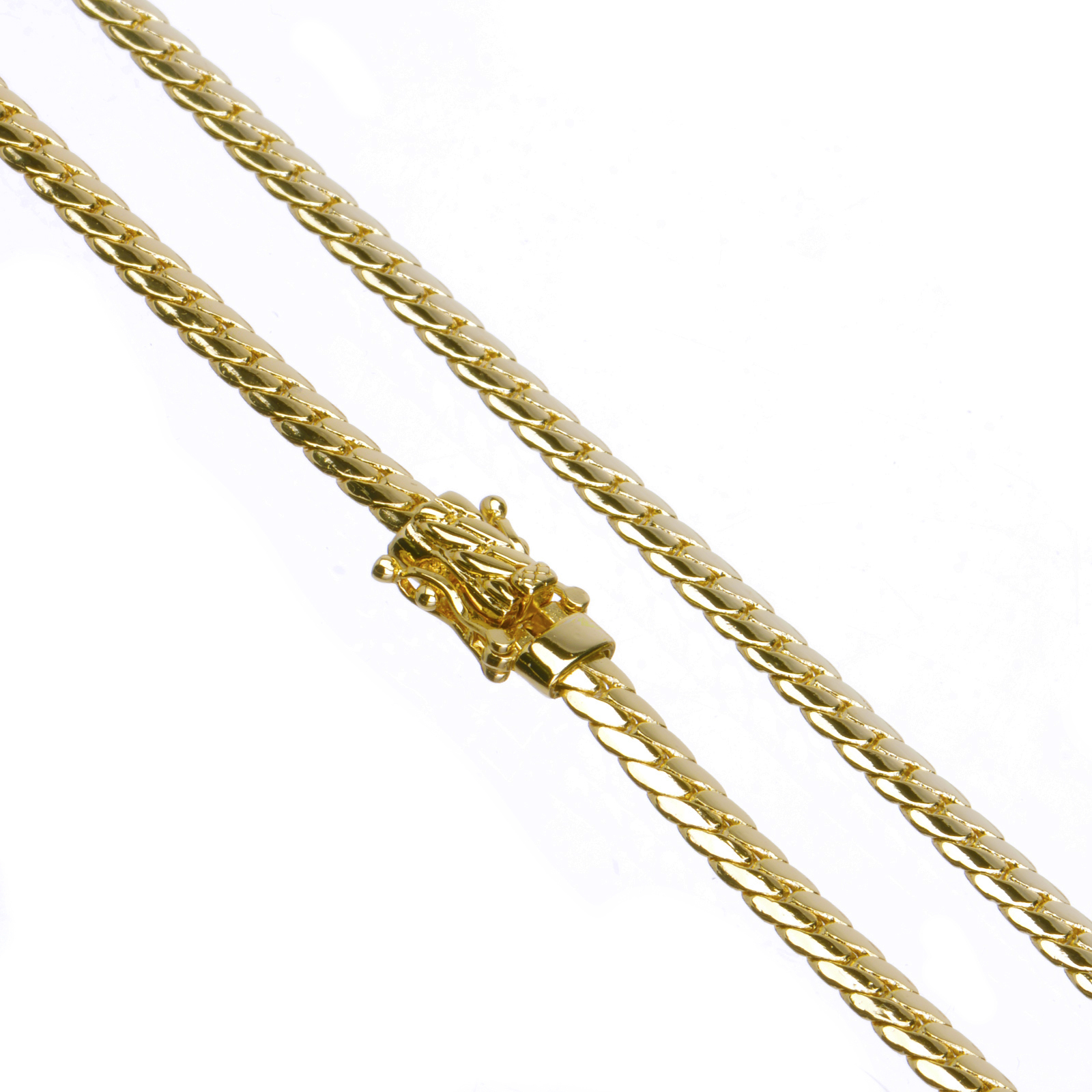 Men’s 14K Gold Plated 5 mm 26″ Miami Cuban Link Chain Necklace Clasp Safety Lock