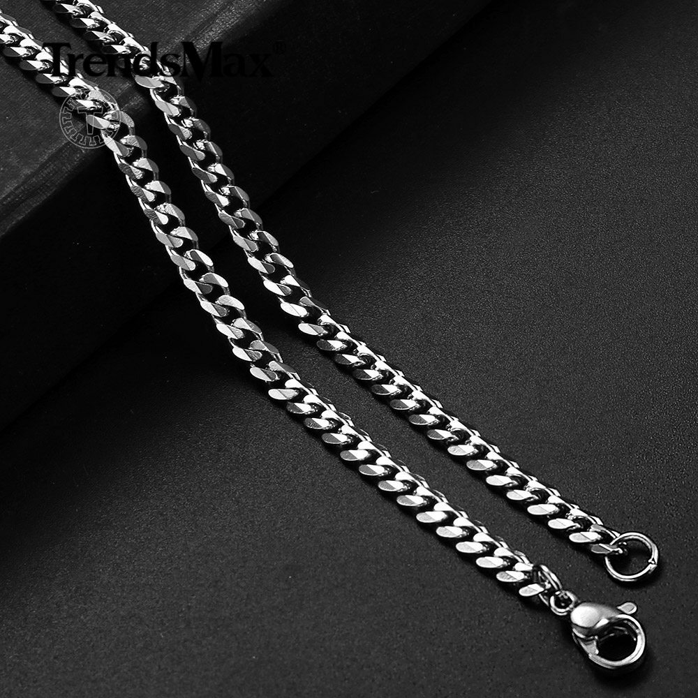 16″-30″ Mens Stainless Steel Curb Cuban/Box Chain Necklace Choker 2/3/5/7/9/11mm