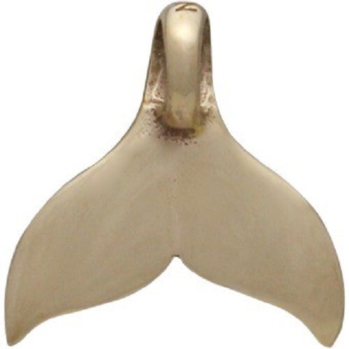Bronze Whale Tail Pendant 15mm X 15mm Whale Tail Charm