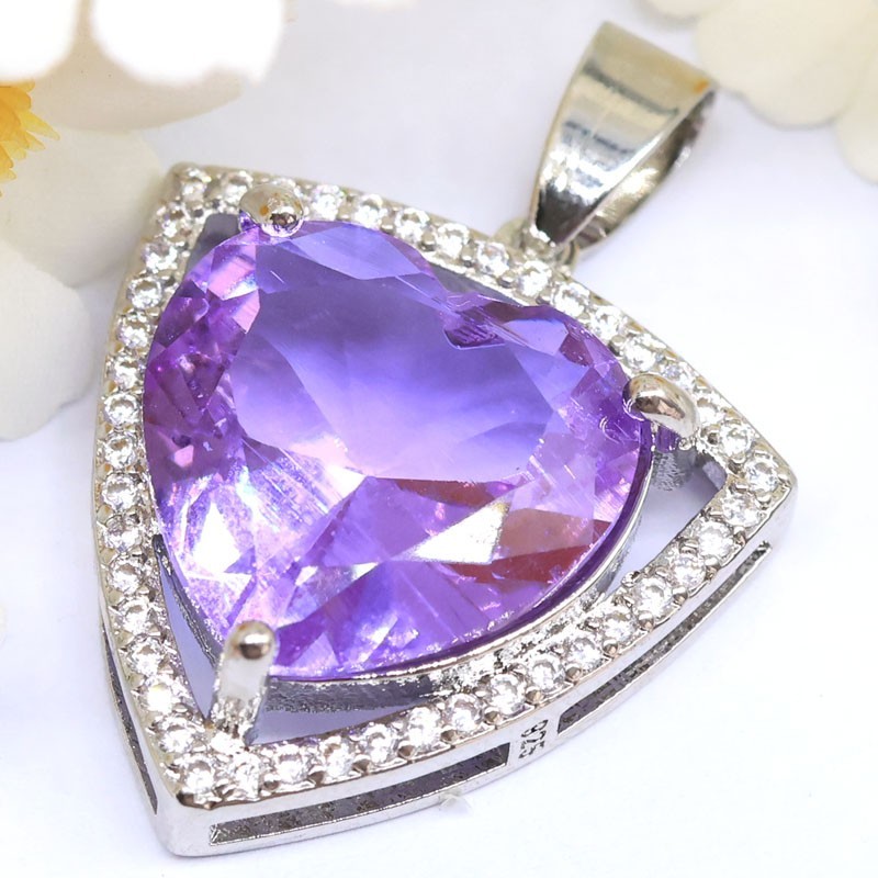 Buy 3 Get 1 Free Princess Cut Color Changing Alexandrite Topaz CZ Silver Pendant