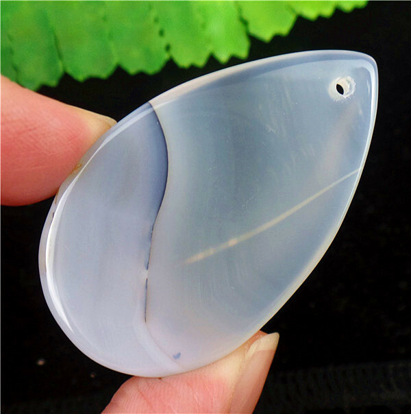 47x29x7mm Natural Scenic Dendritic Agate Teardrop Pendant Bead EA83935