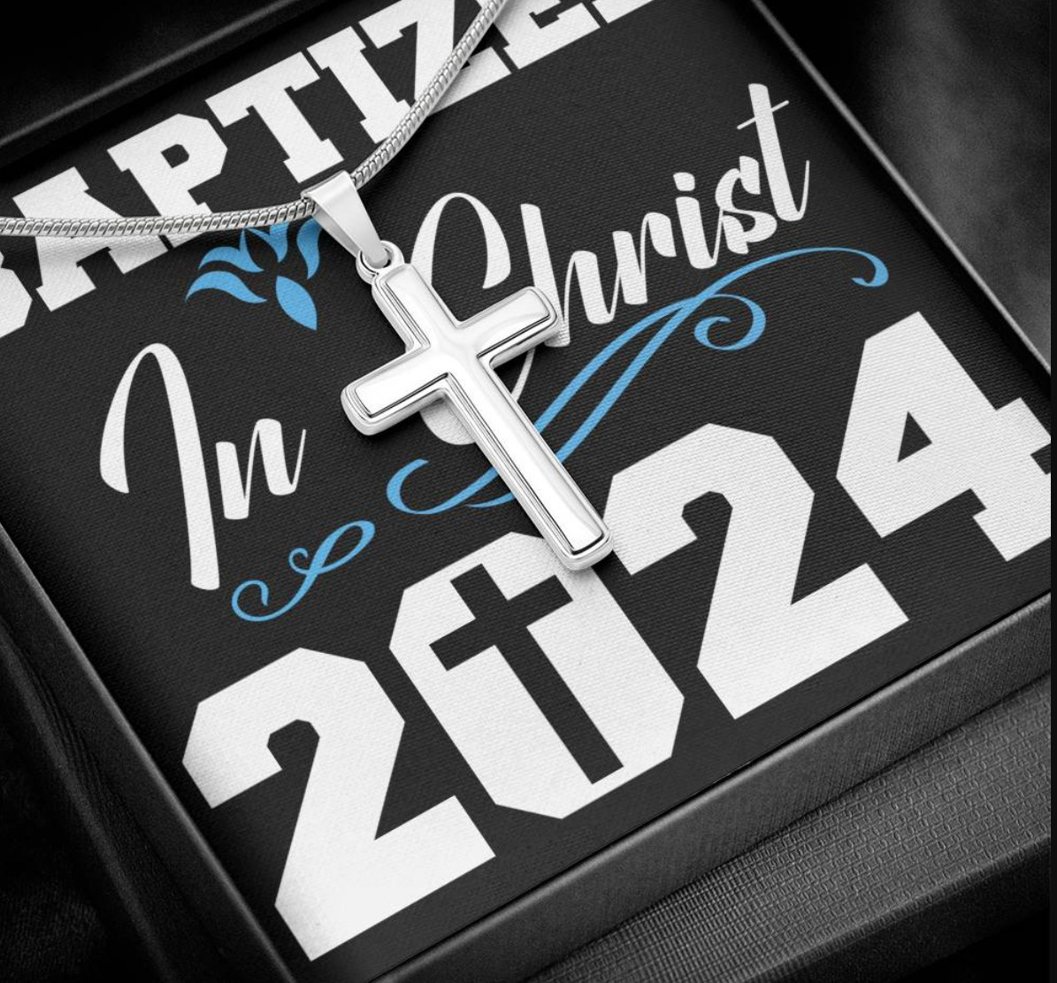 Adult Baptism Gift Cross Necklace Religious Necklace Jewelry Teen Unisex NEW