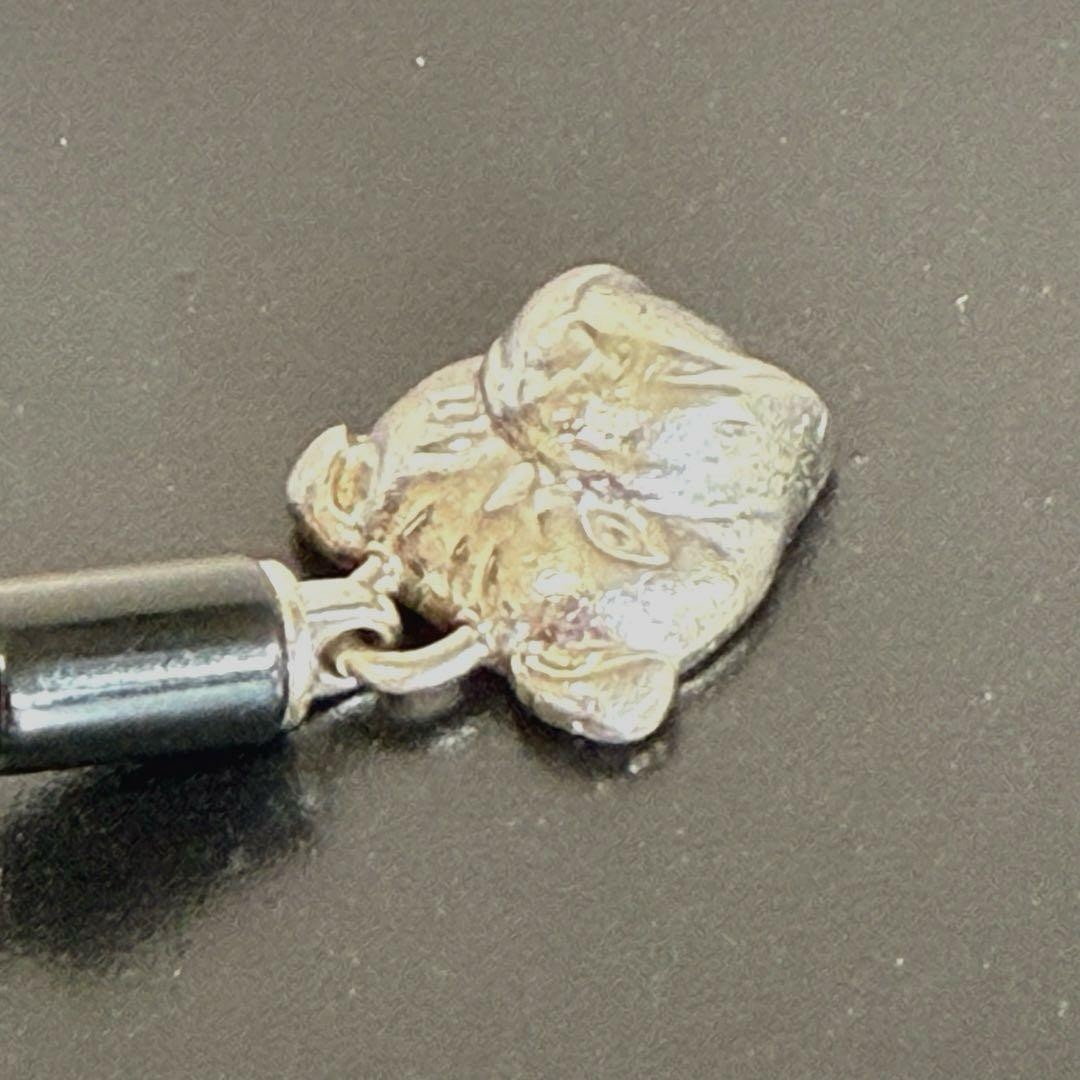 GUCCI Rare Bulldog Charm Necklace Silver Dog Excellent