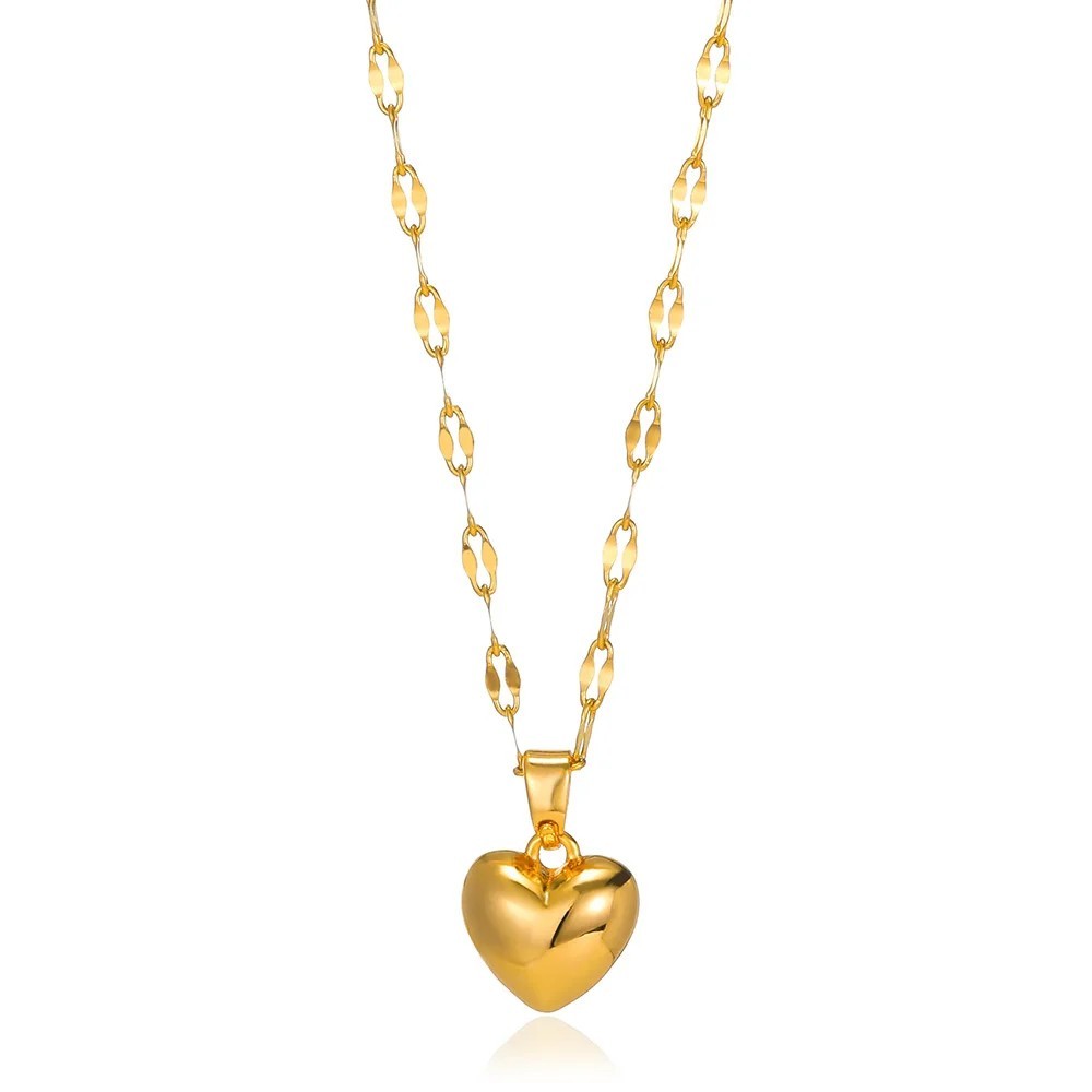 316L Stainless Steel Zircon Heart Cross Necklace for Women – Vintage Aesthetic