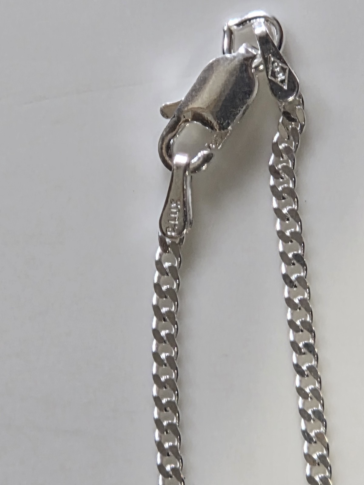 925 Silver 2mm cuban link chain necklace. 22 in. Lobster clasp. Italy sourced.