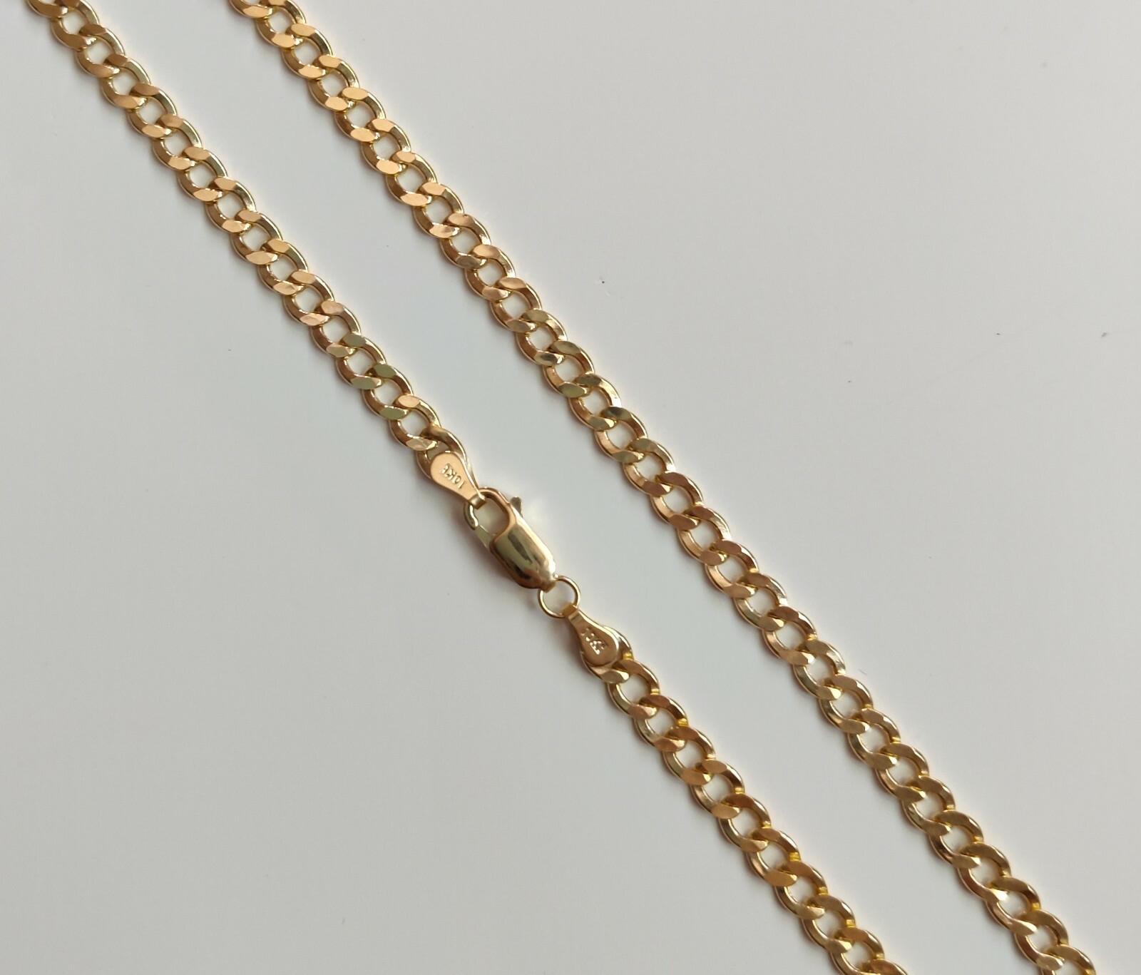 4.5 MM Solid 10K Cuban Link Chain, 16″, 18″, 20″, 22″, 24″ Gold Chain Necklace