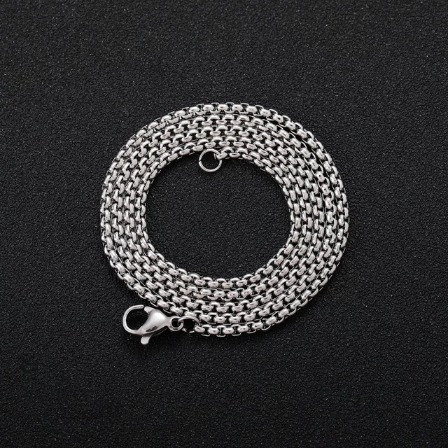 Stainless Steel Box Chain 2mm Unisex Hip Hop Jewelry For Women, Men Size 16-24in