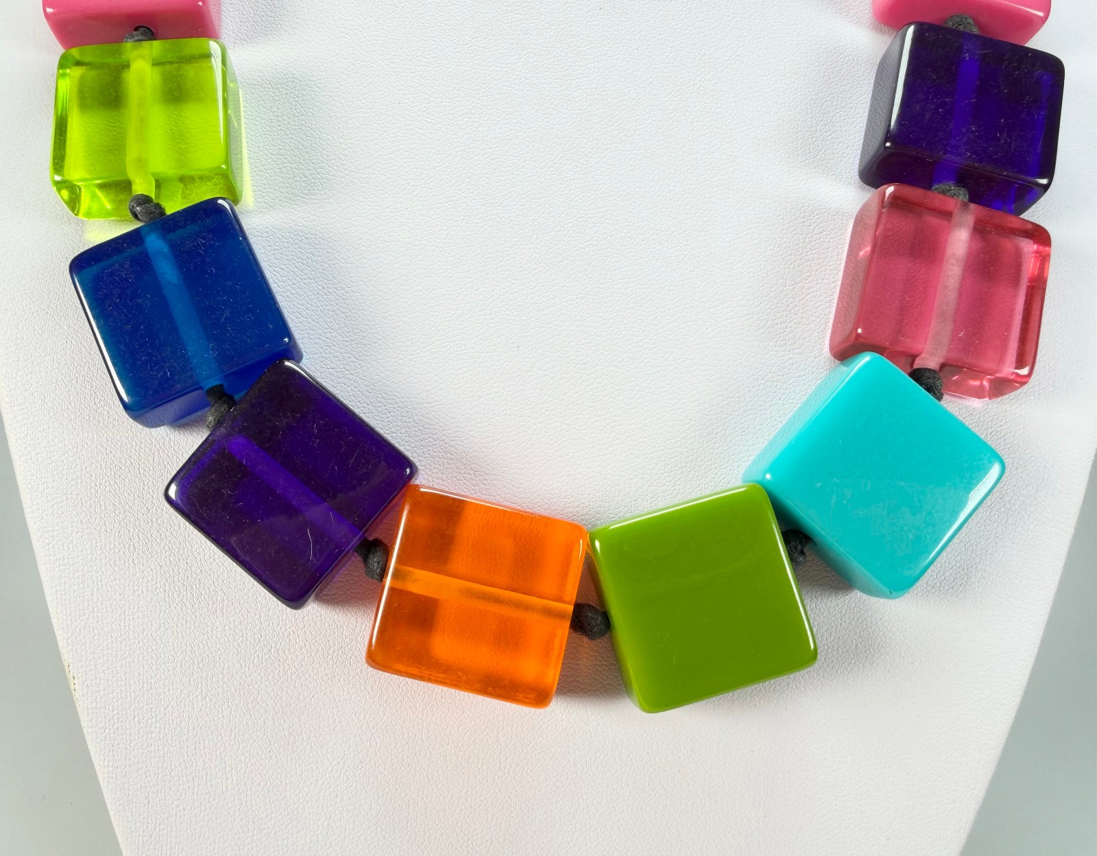 Jackie Brazil “Gala” Transparent Paris Mix Half Rectangles 65cm Necklace ( N0789