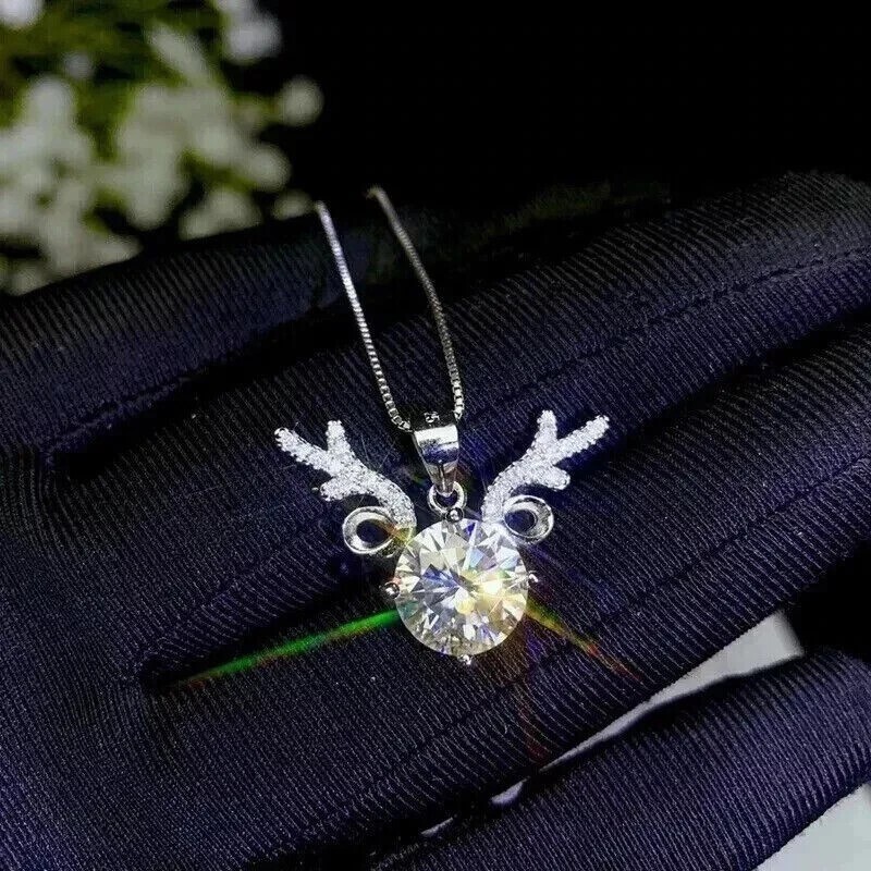 Round Cut Simulated Diamond Women’s Stunning Pendant In 14K White Gold Plated