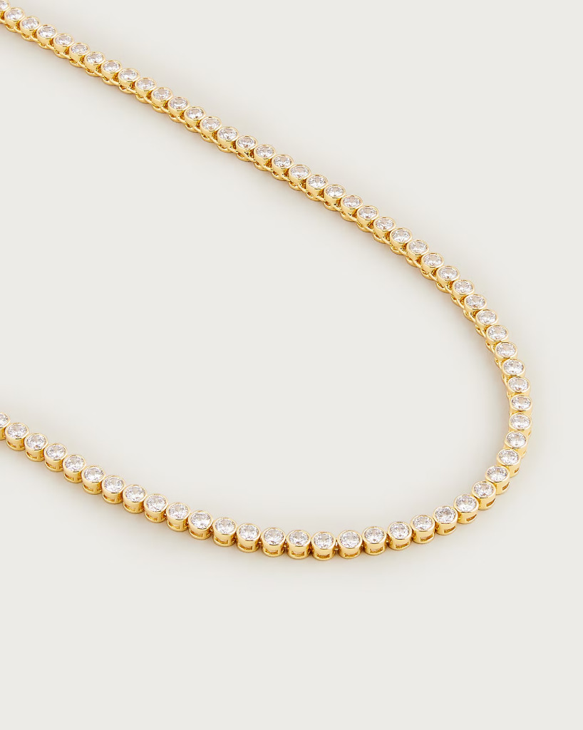 NWT J.Crew Round cubic zirconia bezel-set tennis necklace