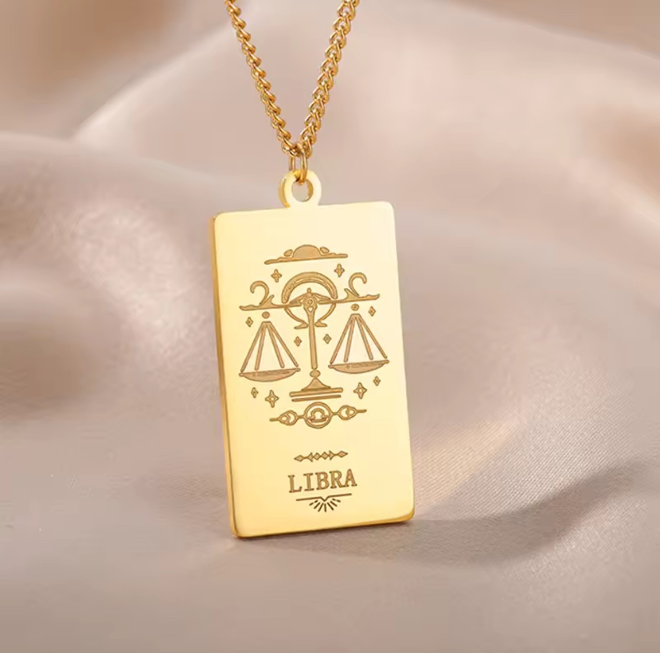 Horoscope 12 Zodiac Signs Necklace Pendant in Gold or Silver Astrological Gift