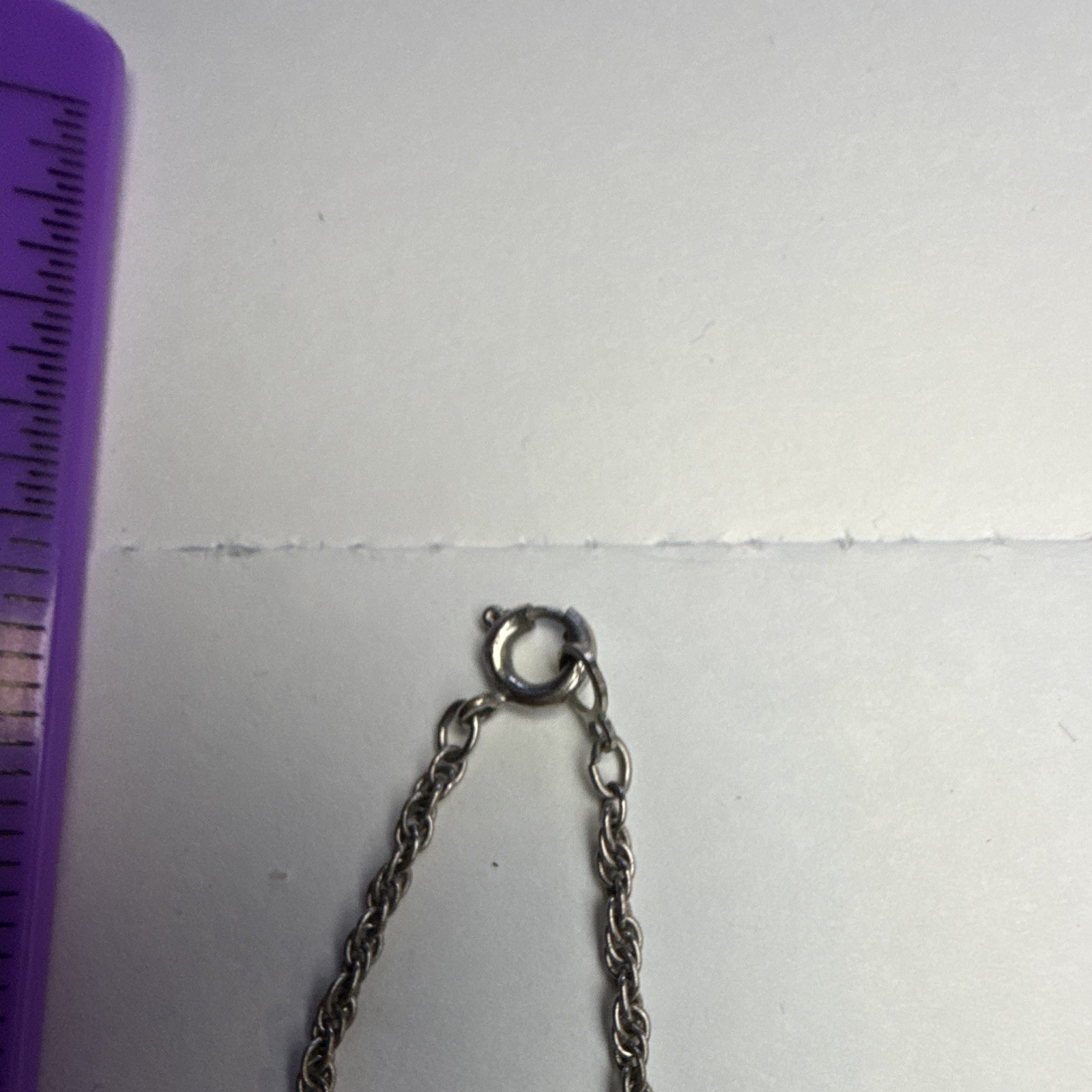 Silver Tone Clear Rhinestone Round Bezel Charm Pendant Rope Necklace Spring Ring