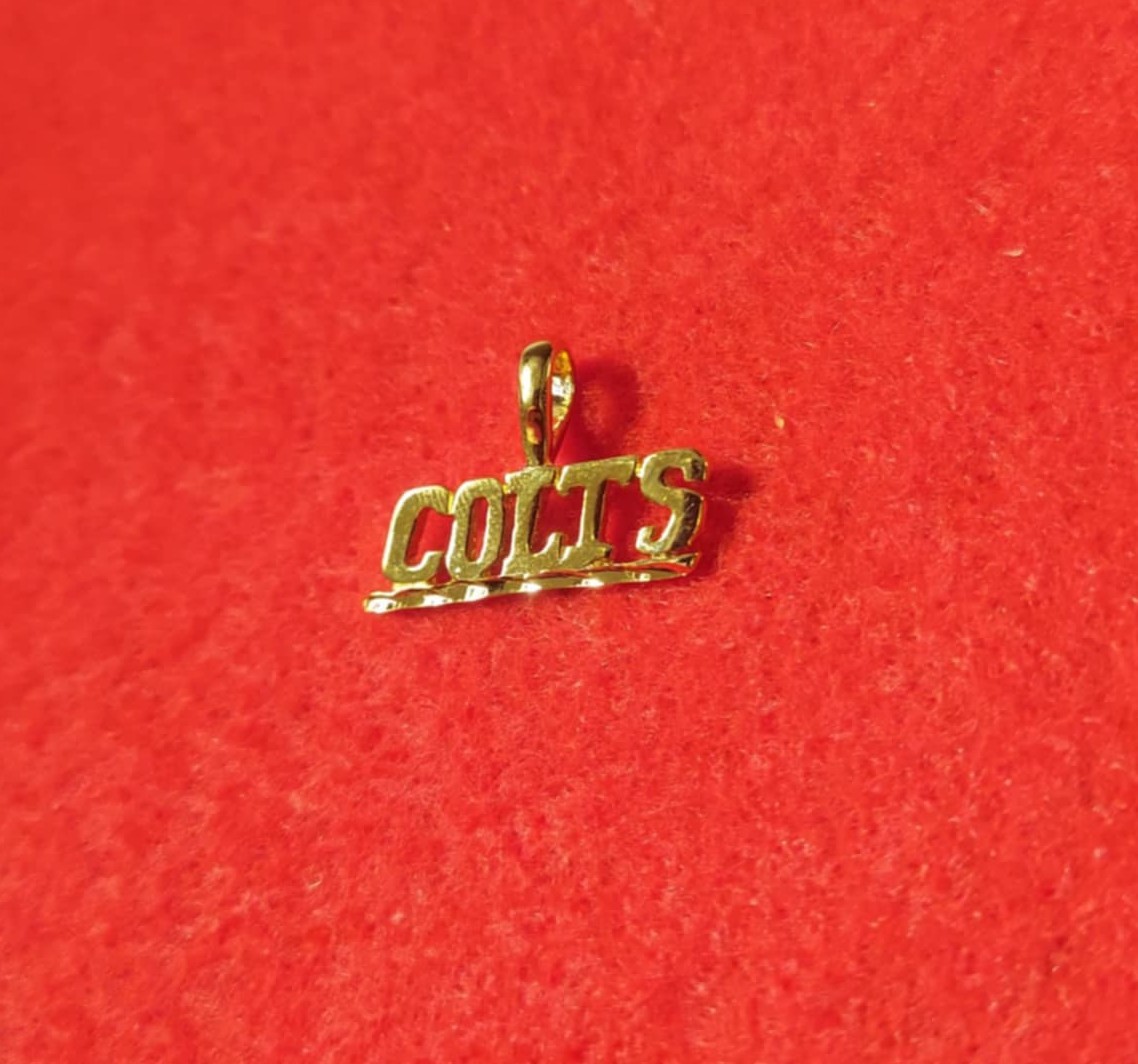 INDIANAPOLIS COLTS SPORTS TEAM 14KT GOLD PLATED CHARM WITH 24″ ROPE CHAIN